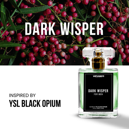 DARK WISPER FOR MEN (INSPIRED BY YSL BLACK OPIUM) (5ML TESTER FREE)